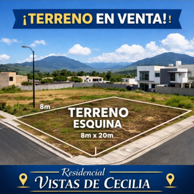 Se vende terreno de esquina en Vistas de Cecilia, Escuintla, Escuintla